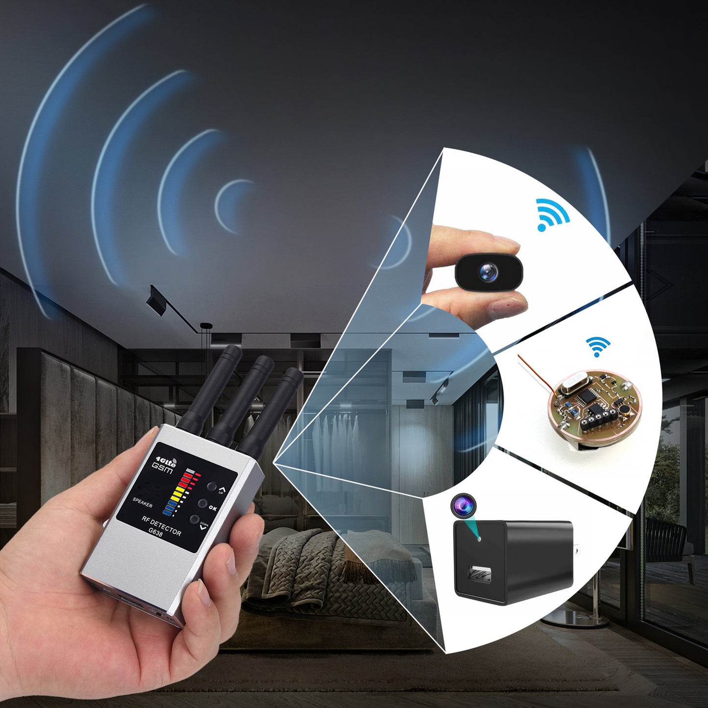 Advanced RF Bug Detector & Hidden Camera Finder - Ultimate Anti-Spy Solution