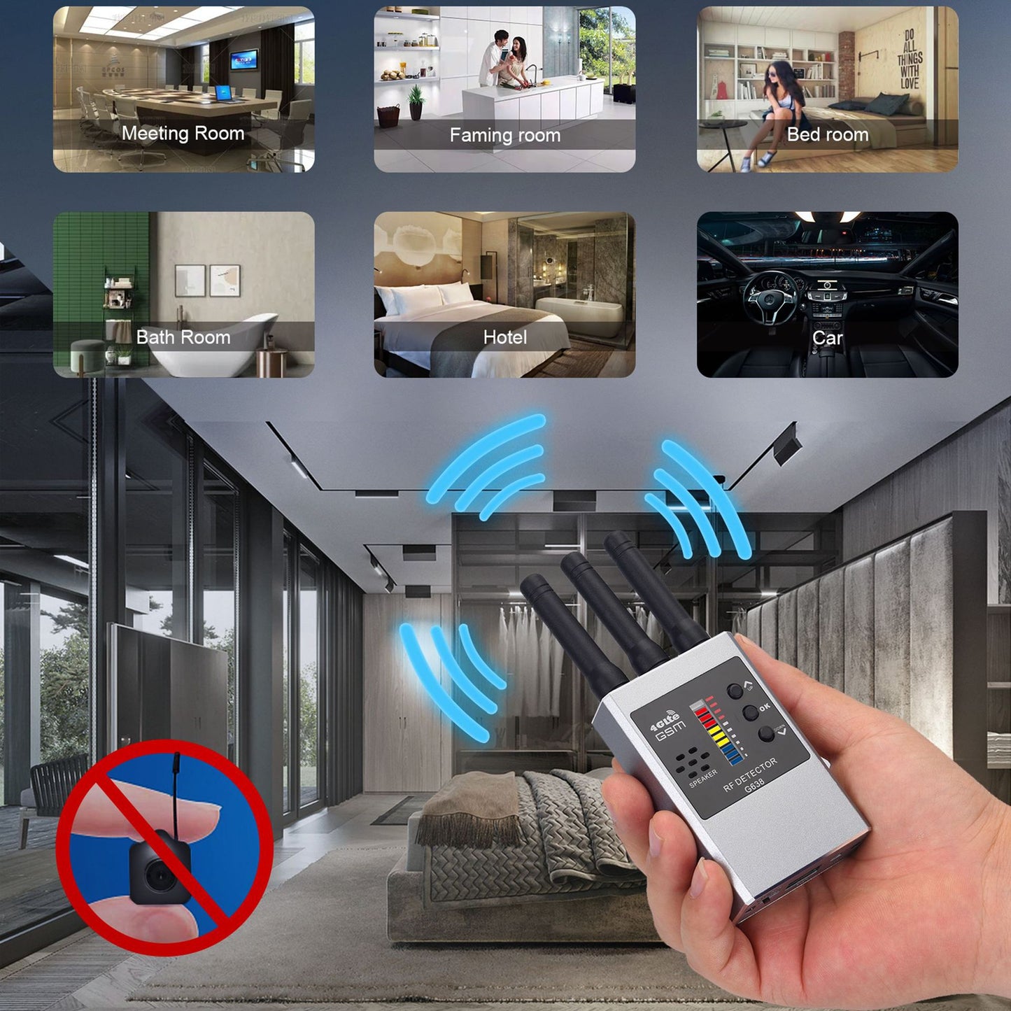Advanced RF Bug Detector & Hidden Camera Finder - Ultimate Anti-Spy Solution
