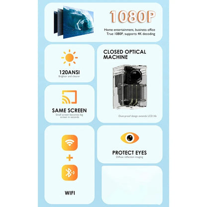 Experience Home Entertainment Like Never Before with the Portable LED Smart Projector - Your Ultimate Smart TV Solution!