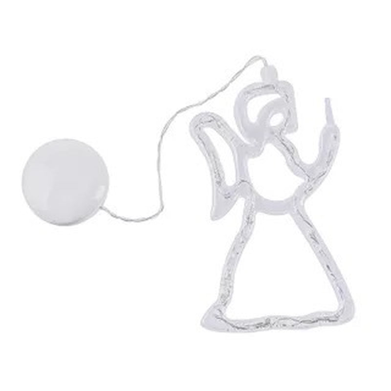Illuminate Your Holidays with Our Christmas LED Suction Cup Chandelier Featuring Santa, Elk, and Snowman Designs - Perfect for Window Decor!