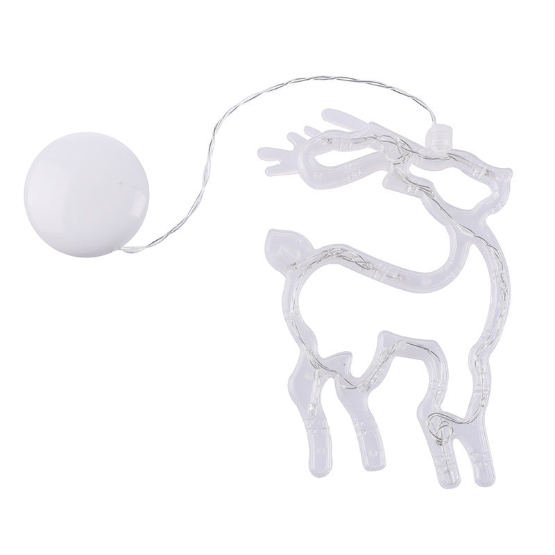 Illuminate Your Holidays with Our Christmas LED Suction Cup Chandelier Featuring Santa, Elk, and Snowman Designs - Perfect for Window Decor!