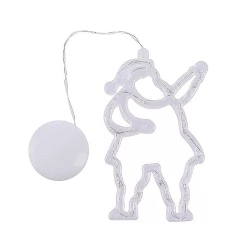 Illuminate Your Holidays with Our Christmas LED Suction Cup Chandelier Featuring Santa, Elk, and Snowman Designs - Perfect for Window Decor!