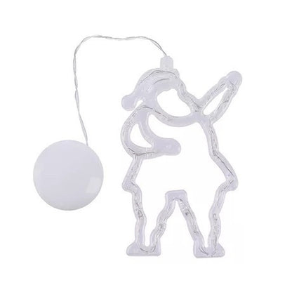 Illuminate Your Holidays with Our Christmas LED Suction Cup Chandelier Featuring Santa, Elk, and Snowman Designs - Perfect for Window Decor!