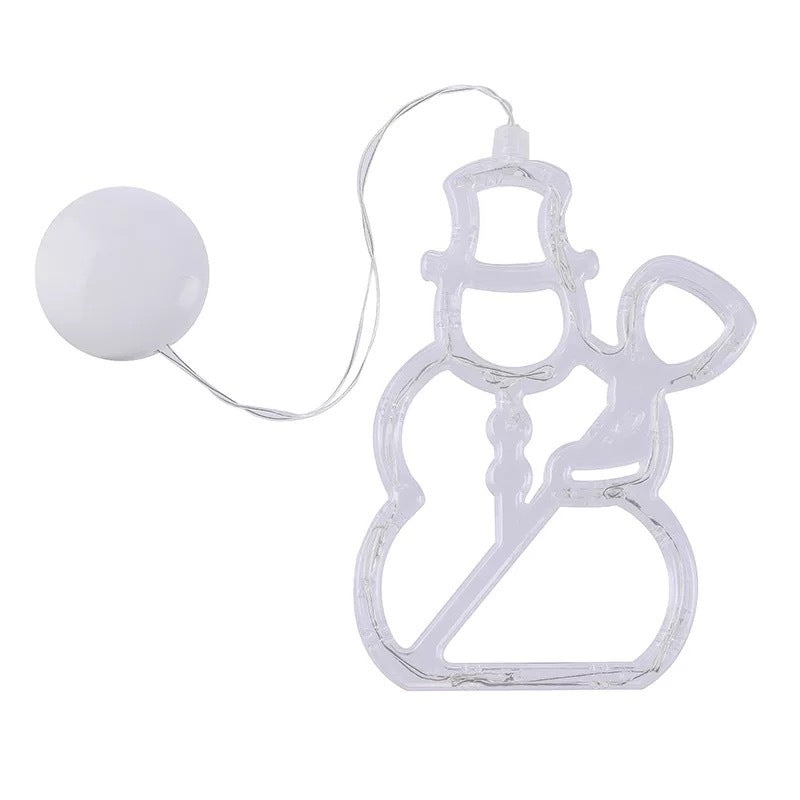 Illuminate Your Holidays with Our Christmas LED Suction Cup Chandelier Featuring Santa, Elk, and Snowman Designs - Perfect for Window Decor!